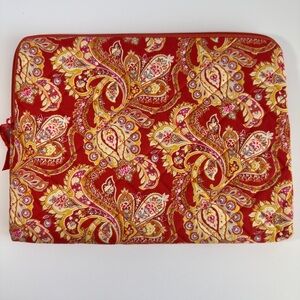 Orange Paisley Print Cotton Laptop/ Tablet Case Raymond Waites NWOT